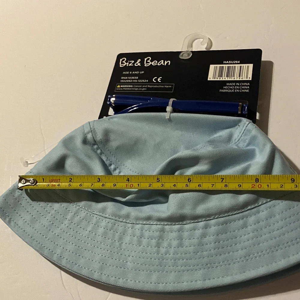 Light Blue Little Kids Bucket Hat‎ and Sunglasses Set